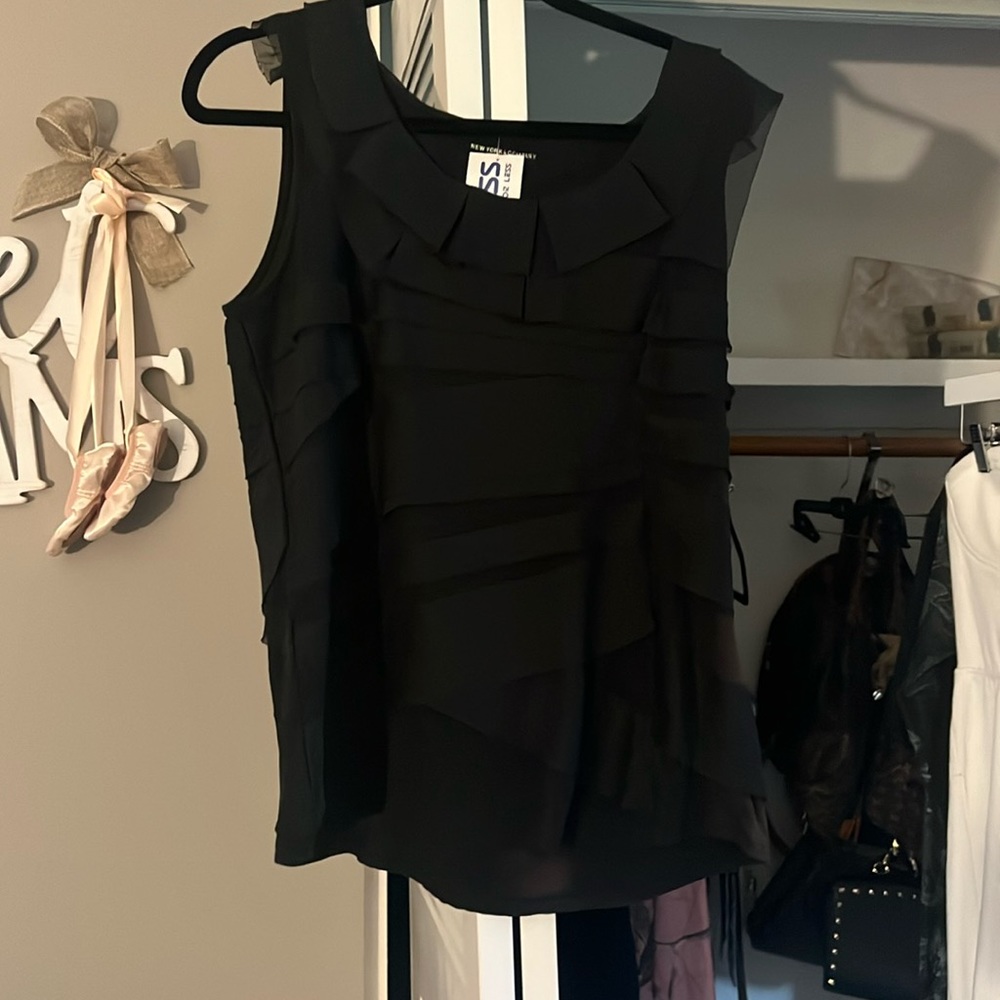 New York & Company XL Black Blouse NWT